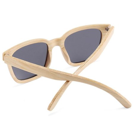 Solglasögon i zebraträ, solglasögon i trä av bambu, polariserade solglasögon i trä för män och kvinnor | Mörka linser och ram i massivt trä | 100 % 