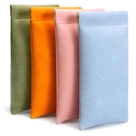 4-pakning Brilleetui, Brilleetui for Kvinner og Menn, Mykt PU-etui, Bærbart