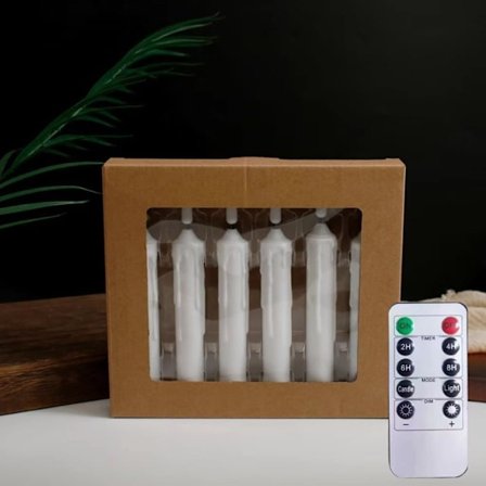 LED-ljus med fjärrkontroll, elfenbensfärgade flamlösa, flimrande elektriska 6-pack LED-ljus, 16 cm batteridrivna