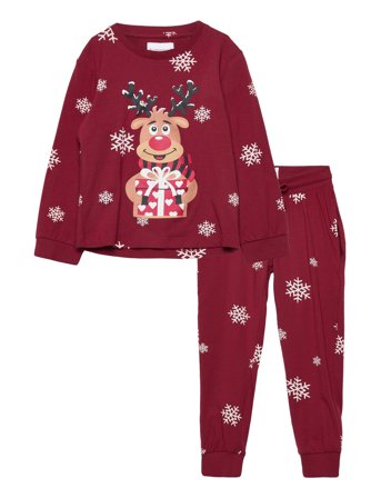 Happy Seasons Rudolph’s Cute Pyjamas Red Kids - Multi/patterned - 110-116