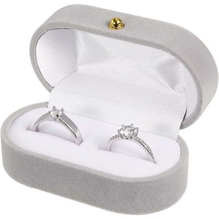 Sammet Ringask Bröllop Sammet Dubbla Fack Ringask Lätt Smidig Förlovningsringask för Fest Alla Hjärtans Dag