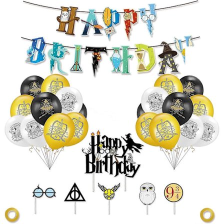 Harry Potter Kalas Tillbehör Dekorationer Födelsedagsdekorationer Trollkarl Födelsedagsdekorationer Barnkalas Dekorationer Grattis på födelsedagen 