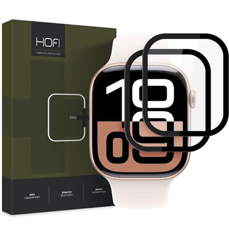 [2-Pack] Hofi Apple Watch 42mm Series 10 Skärmskydd Hybrid - Svart