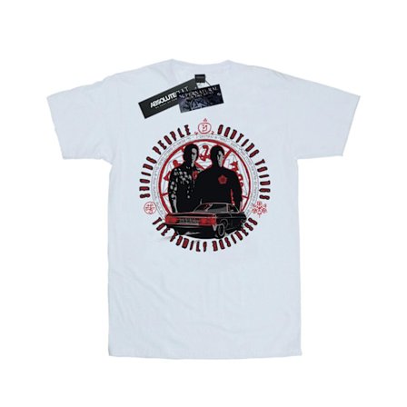 Supernatural Dam/Damer Familjeföretag Bomull Boyfriend T-Shirt L Vit