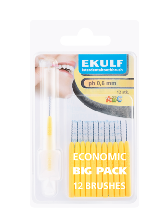 Ekulf pH Mellomromsbørste, 0,6 mm, 12 stk.