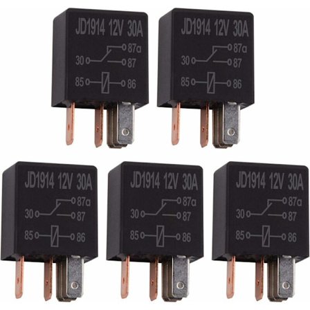 St 12V 30A 5-Pin Relä, SPDT Universalrelä Kraftigt Standardrelä 5-Pin 12VDC, Bilrelä