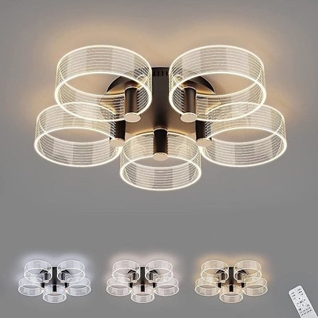 LED Taklampe med Dimmer 30W 50W Flush Mount Bryter