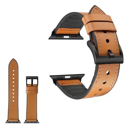 Apple Watch Series 4 40mm kestävä nahkainen ranneke - Ruskea Brown