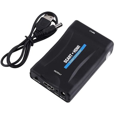 Scart till HDMI-omvandlare, 1080p Scart till HDMI-ljudvideoadapter, svart