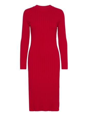 Yaseloni Ls Midi Knit Dress S. Dresses Knitted Dresses Rød YAS*Betinget Tilbud