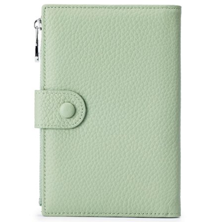 Dame Læder Pas Pung, Slank RFID Blokerende Rejseholder med Lynlåslomme & SIM-kort Slots, Kompakt Pas Cover Organisering