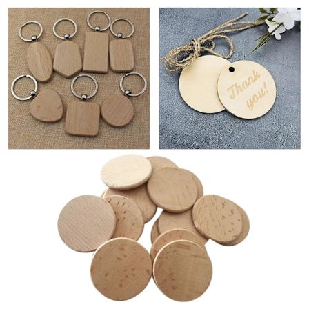 20 Stykker Ubehandlede Treskiver Runde Disker Sirkelbiter Utskjæringer Brikker 4cm