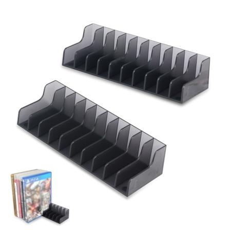 2 stk CD-oppbevaringsstativ, spillkortboksstativ med stor kapasitet, brakett for PS4/SLIM/PRO, liten og lett, enkel å installere