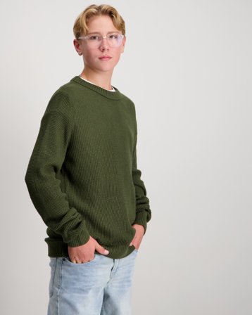 Jack & Jones JJROY KNIT CREW NECK Grün Pullover Jungen - Kids Brand Store
