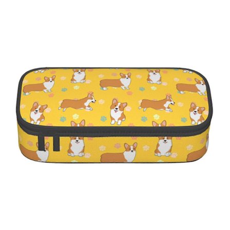 Sweet Yellow Dog Pencil Case Large Capacity Pencil Pouch Small Cosmetic Bag for Women Men