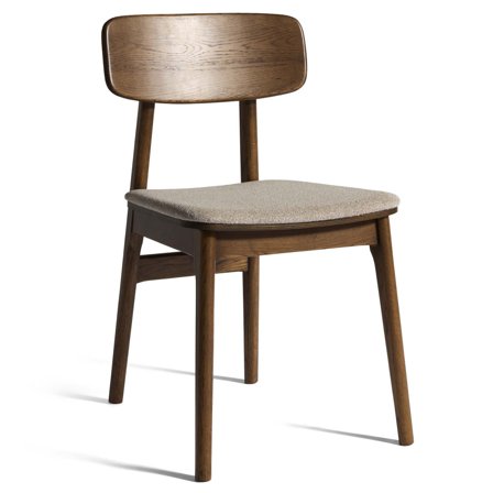 Balo Esszimmerstuhl, geräuchertes Eichenholz | Stoff, Beige, klassischer nordischer Look, passend zum Balo Esstisch, Höhe 82cm, zeitlos