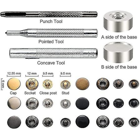 120 Sarjaa Kuparisia Painonappeja Vaatteille & Työkalu