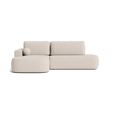 Monza Chaiselongue-Schlafsofa, links | Stauraum, Aragon Beige, elegantes Design, stilvolles Sofa mit Bettfunktion & Bonell-Federung, 90cm
