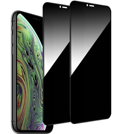 2-Pack iPhone Xs Max / 11 Pro Max Sekretessskärmskydd - Härdat Glas, Anti-Spy, Privacy Skärmskydd