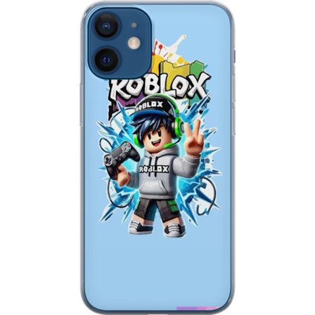 Kompatibelt Mobilskal till Apple Apple iPhone 12 Färgstark Roblox-karaktär med handkontroll och energifylld splash art design, perfekt för barnrum