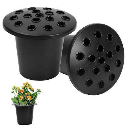 Sorte Gravblomsterholdere, Mindevaser til Grave Gravblomsterpotter Indsæt i Gravsiden, Gravvase til Gravdekorationer -GSL FF Y ZD [DB]