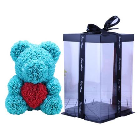 Ruusu Karhu Tekokukka Vaahto Ikuinen Elämä Ystävänpäivälahjoihin Kodin Sisustus 25/40cm Lahjapakkauksella Teddy (FMY) Acid blue