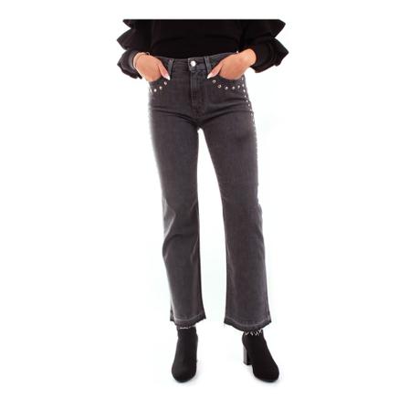 Love Moschino, Wq 451 01 S3446 Cropped denim Grijs, Dames, Maat:W29
