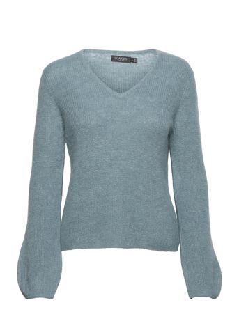 Sltuesday V-Neck Jumper Ls Pullover Striktrøje Blå Soaked In Luxury