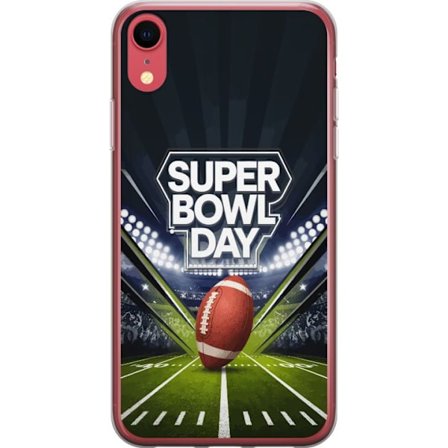 Yhteensopiva Puhelinkuori Apple iPhone XR Super Bowl Day juliste, jossa amerikkalainen jalkapallo valaistuksella varustetulla areenalla dramaattisessa