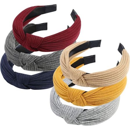 6PCS Dame Hårbånd, Dame Vintage Hårbånd Bred Stoff Hodebånd