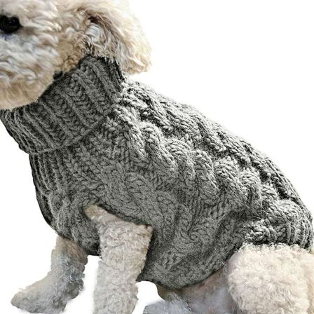 Shulemin Pet Liten Hund Katt Chihuahua Höst Vinter Tröja Stickad Kläder Blus Outfit,Skin Rosa M -