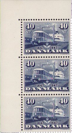 Danmark 1947 - AFA 304+304y - 3-stribe - Postfrisk