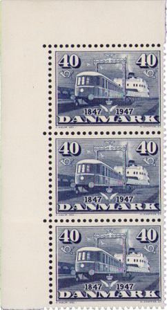 Danmark 1947 - AFA 304+304y - 3-stribe - Postfrisk