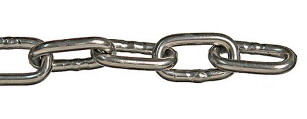 PN-BESLAG KJETTING KORTLENKET 4MM RUSTFRITT 2M