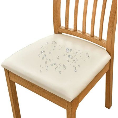 6 st Stolsöverdrag för Vattentät Sits PU Läder Stolsöverdrag för Stolar, Beige Beige