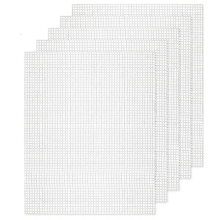 10 stk Mesh Plast Canvas Ark 50x33 cm for Brodering, Akrylgarn, Strikking