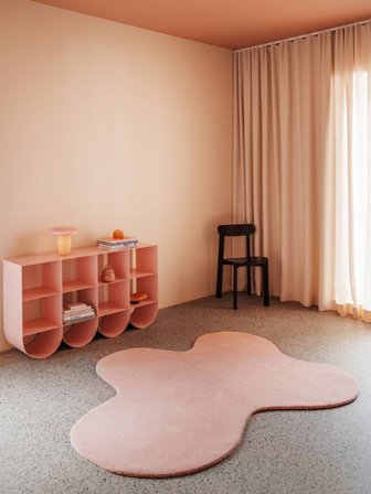 Glace 150X180 Mały Różowy Jednobarwny Dywan Wełniany