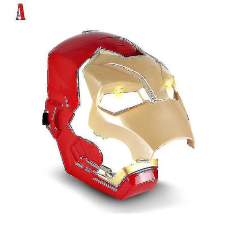 Marvel Avengers 4 Iron Man Captain America Maske Lys Lyd Åpen Maske For Barn Halloween(A)