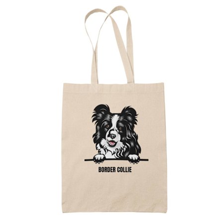 Border Collie tygkasse hund shopping väska Tote bag