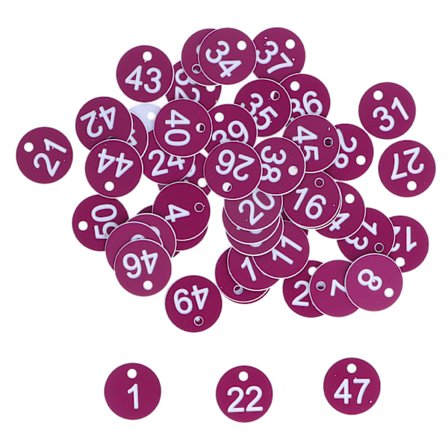 50 stk. Lilla Nummererede Bikube Tags Runde Enkle Smukke Avlsartikler til Biavl Husdyrbrug