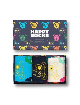 Happy Socks 3-Pack Mixed Dog Socks Gift Set - Navy - 41-46