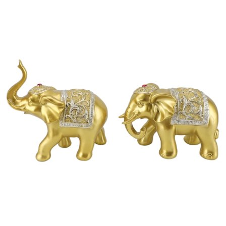 2 stk. Resin Elefant Deko Elefant Statue Hjem Indretning til Stue Studie Soveværelse Kontor