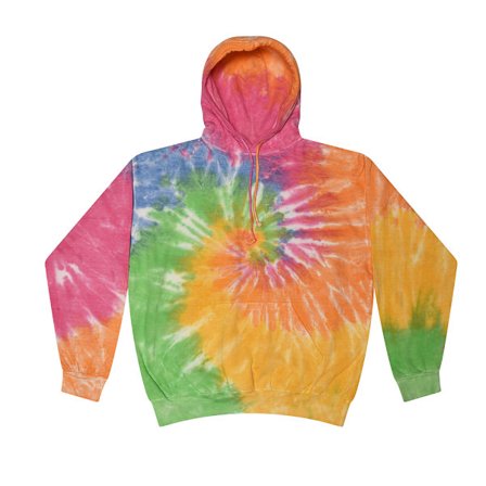 Colortone Unisex Rainbow Tie Dye Pullover Hoodie L Eternity