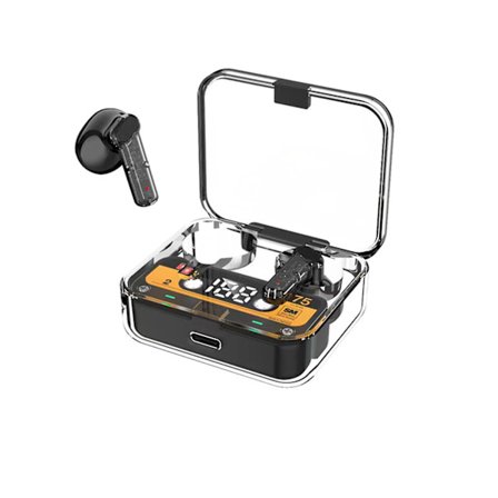 Trådlösa Bluetooth-hörlurar Transparent fack LED Intelligent Digital Display Space Capsule In Ear