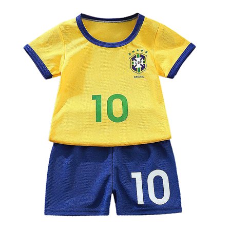 Fodbold Træning Dragt Børn Drenge T-Shirts Shorts Træning Overalls Sæt CBF Brasilien 10 1-2 År = EU 74-80