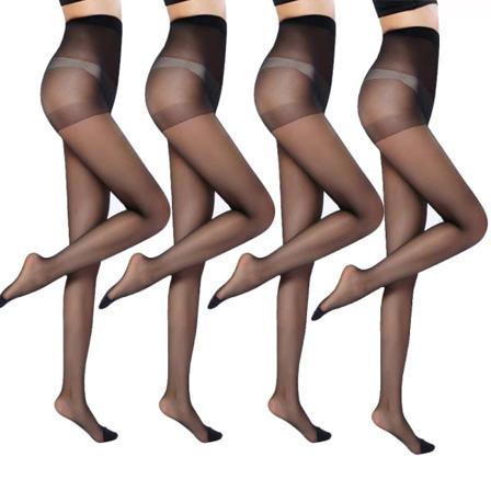 CDQ Dams supersexiga glänsande transparent kontroll på fottights