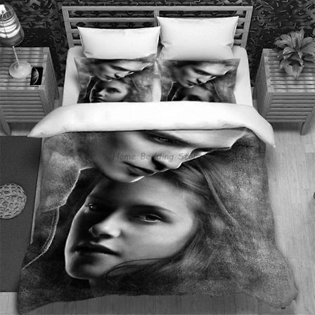 v861 Sengelinned Twilight Series Dynebetræk Sæt Og Pudebetræk Vampire Hot Movies Enkelt King Full Fashion Sengetøj Sæt Til Voksne Dynebetræk 3-Dele