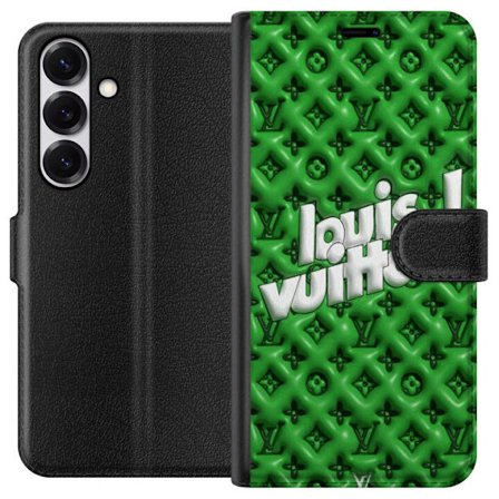 Kompatibelt Lommeboketui til Samsung Galaxy S25 Eksklusiv grønn bakgrunn med eksklusivt mønster