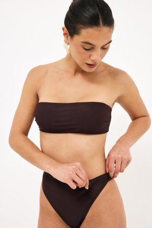 NA-KD Culotte de bikini taille haute - Bikinis - Marron - XS