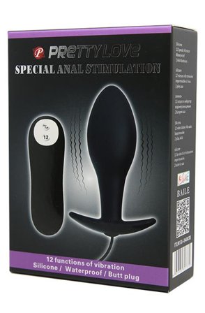 Kjøp Pretty Love Anal Plug Black Anchor with Remote Control - Analplugg med vibrator | God pris